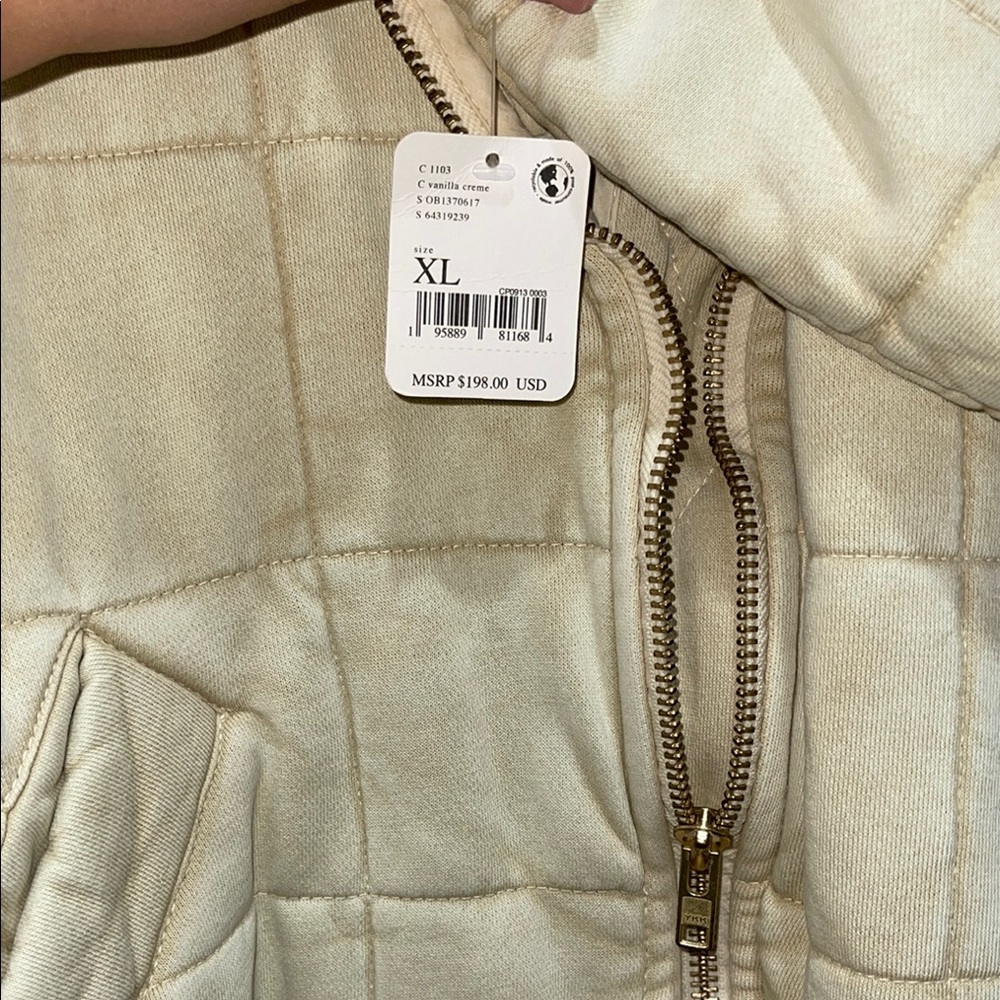 Free People Vanilla Cream Dolman Quilted Knit Jacket - Picture 6 of 7